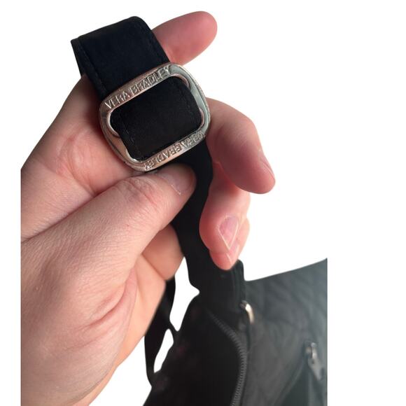 Vera Bradley Hipster Crossbody Classic Black Microfiber Quilted Bag 14529 - Picture 10 of 14